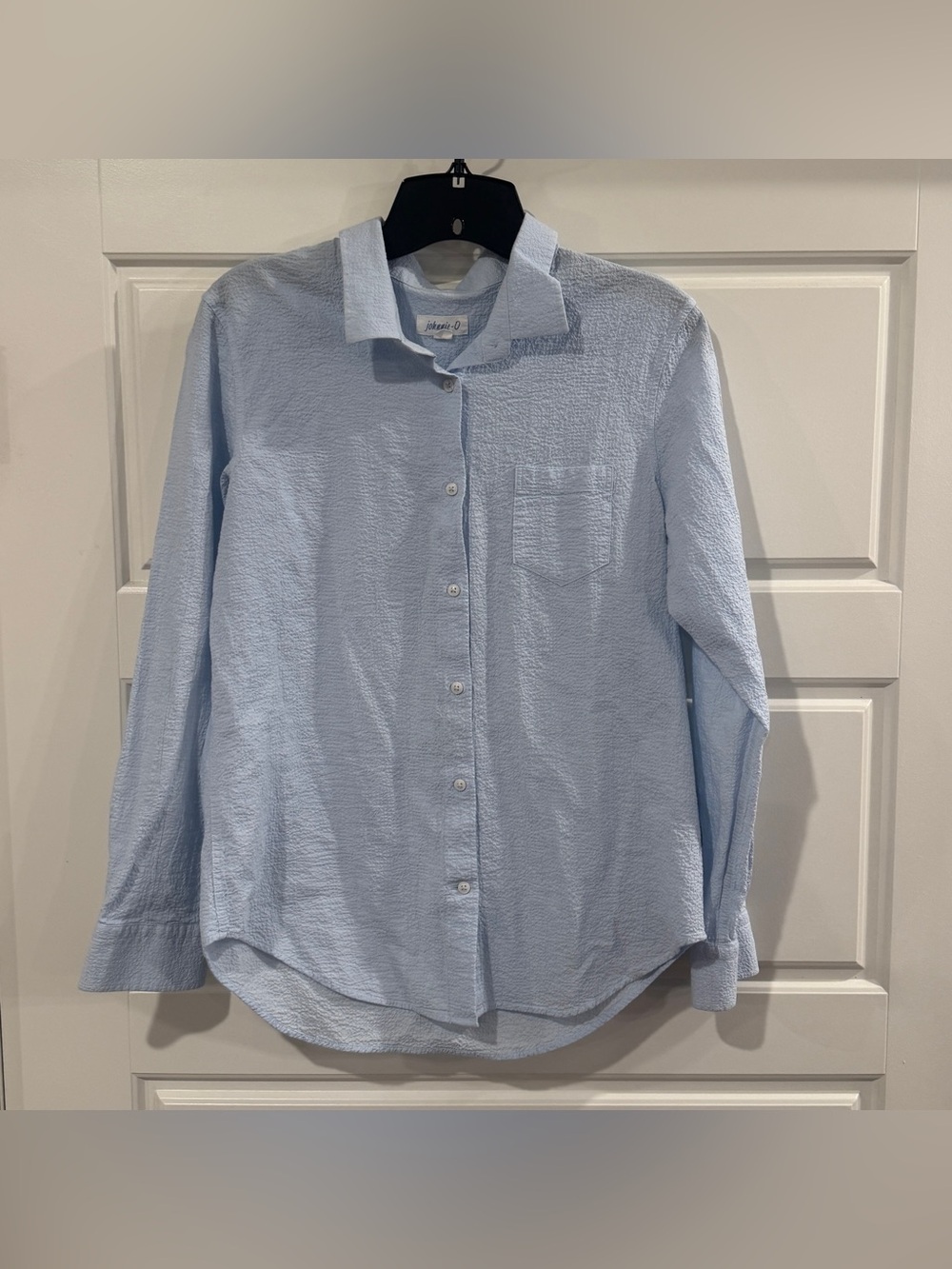 Johnnie-O Frieda Cotton Linen Blue Button Down Shirt Women’s Size Medium